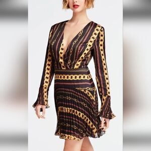 NWOT MARCIANO FOR GUESS Chic Chain Pattern Long Sleeve Dress